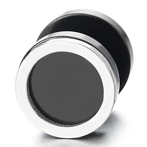 10 mm Circle Earrings for Men Women, Steel Fake Cheater Plugs Gauges
