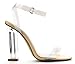 Cape Robbin Maria-2 Women's Lucite Clear Strappy Block Chunky High Heel Open Peep Toe Sandal