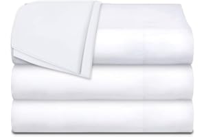 JUWENIN HOME Flat Sheet Only (2 Pack)-Luxury Brushed Microfiber Bed Top Sheet,Wrinkle, Fade Resistant (White, 2 Flat Sheet(Twin))
