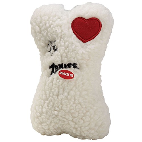 Zanies Embroidered Berber Bone Dog Toys, White