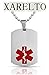 JGFinds XARELTO Medical Alert Engraved Dog Tag with 22 Chain - All Stainless Steel