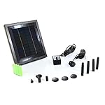 Sunnydaze Solar Pump and Solar Panel Kit With Battery Pack and LED Light, 65 GPH, 47-Inch Lift