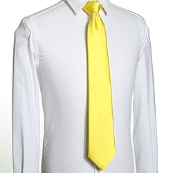 KissTies Mens 100% Silk Sunflower Yellow Tie Solid