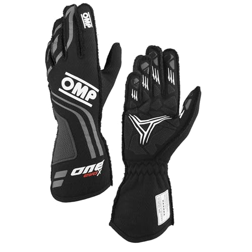 Ompracing Guantes Omp One EVO-X MY24 FIA 8856-2018, Negro, Talla M