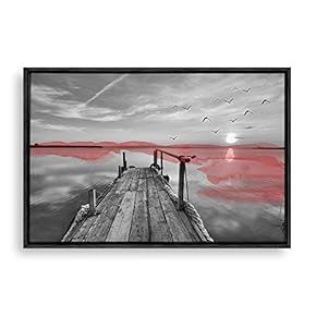 Framed Black and White Scenery Home Artwork for...