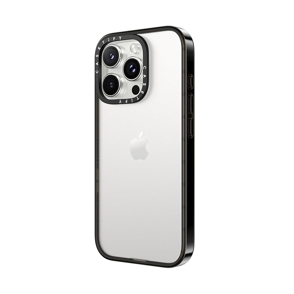 CASETiFY Compact Case for iPhone 16 Pro [Lightweight / 4 ft. 2X Military Grade Drop Protection/Slim] - Clear Black