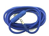 Replacement Audio Cable Cord Wire with in-line Microphone and Control Compatible with Beats by Dr Dre Headphones Solo/Studio/Pro/Detox/Wireless/Mixr/Executive/Pill (Blue)
