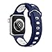 Watch Band 20mm for Apple Watch Series 4 40mm, Meidexian888 Goose Egg Buckle Two-Color Silicone Strap Quick Release Adjustable Size (Navy)thumb 2