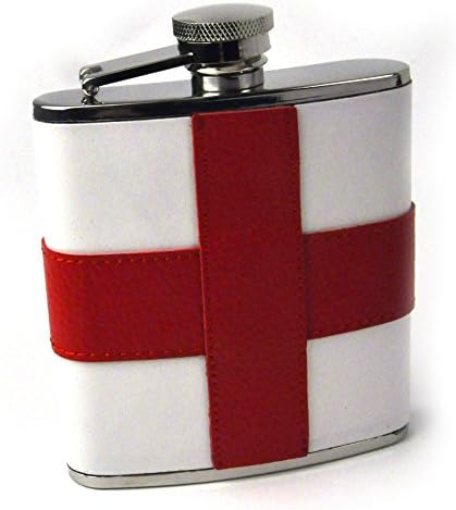 England Flag Deluxe Leather English St. George's Hip Flask