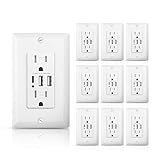ALASTECH 10Pack USB Outlets, 3-Port 6.0A High-Speed
