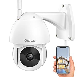 Security Camera Outdoor, Goowls 1080P HD Pan/Tilt 2.4G WiFi Home Surveillance Camera Plug-in with Waterproof Night Vision 2-Way Audio Motion Detection Activity Alert Cloud Service Works with Alexa