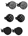 Jstyle 3 Pairs Stainless Steel Stud Earrings for Men Women Black Carbon Fiber Pierced