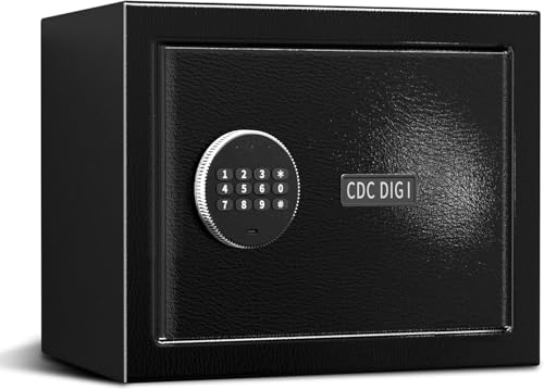 SINZUX Luxury 34L Double Compartment Safe with Digital Keypad, Security with Alarm, for Home/Office/Hotel. Protects Jewelry, Cash, Weapons and Other Goods - Includes Key