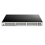 D-Link PoE Switch, 48 52 Port Smart Managed w/ 4 Gigabit RJ45 SFP Combo Ports, 370W PoE Budget Network Internet (DGS-1210-52MP)