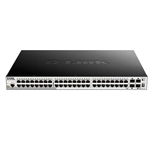 D-Link PoE Switch, 48 52 Port Smart Managed w/ 4 Gigabit RJ45 SFP Combo Ports, 370W PoE Budget Network Internet (DGS-1210-52MP)