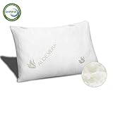 Meeracula - Proprietary Foam Formula- Shredded Memory Foam Pillow for Neck Pain Relief Cooling - Aloe Vera and Bamboo infused Zippered Washable Cover - King/Queen