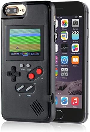 Aobby Gameboy Case for iPhone, Tempered Glass Retro 3D TPU Case with 36 Small Games, Shockproof Video Game Case for iPhone (Black, iPhone 6/7/8 Plus)