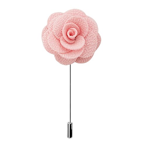 RareLove 12pcs White Lapel Pin Rose Wedding Boutonniere Set For Men Flower (pale pink)