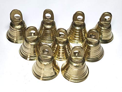 Pack of 100 Small Mini 1 inch Brass Bells Bulk Lot for Crafts Decor, Doors, Wedding, Party, Gift, Indian Bells by AzKrafts