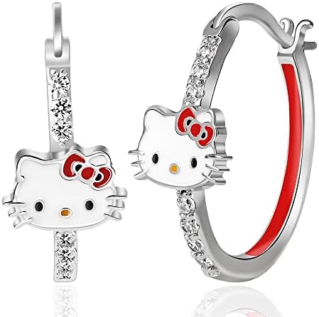 Amazon.com: Sanrio Hello Kitty Womens Hoop Earrings - Flash-Plated