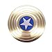 Bukit Cell 3-5 Min Captain American Shield Gold Metal Fidget Spinner Durable Titanium Alloy Metal Hand Spinner EDC ADHD Focus Anxiety Stress Relief Spinner +BC Stylus Pen + BCcloth + Metal Box