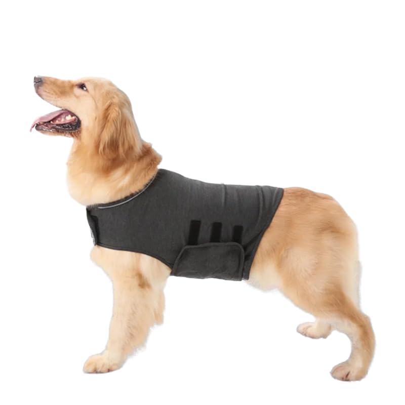 Joyzan Anxiety Coats for Dogs, Adjustable Dog Anxious Vest Lightweight Wrap Calming Hoodie Pet Stress Relief Coat Breathable Jacket Shirt Keep Calm Comfort Clothes Lightning Firework Thunder Storm Vet