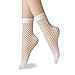 EPEIUS 4 Pairs Women's Lace Fishnet Ankle Socks,Stylish Black/White + Hollow Out,Shoe Size 5-8.5