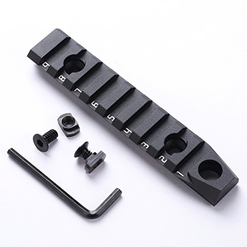TuFok M lok Picatinny Rail Adapter - Picatinny Rail Mount, Rifle Rail Attachment with 3/8" Sling Swivel Socket(for Two Point Sling)(9-Slot,Black,Aluminum)