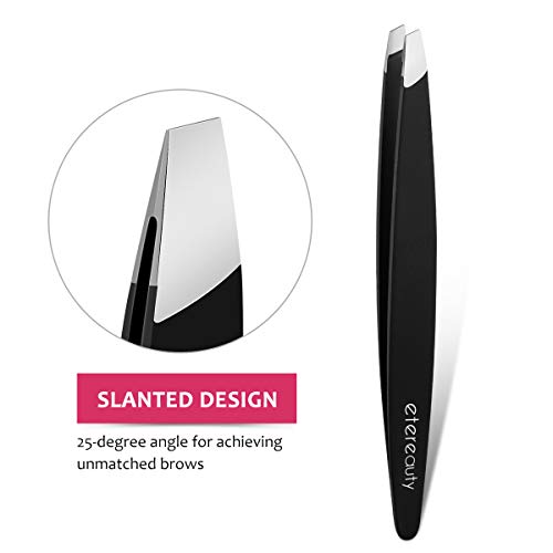 Tweezers Set - Etereauty 3 Pieces Professional Stainless Steel Slant Tip And Pointed Eyebrow Tweezers Set For Facial Hair, Ingrown Hair, Splinter