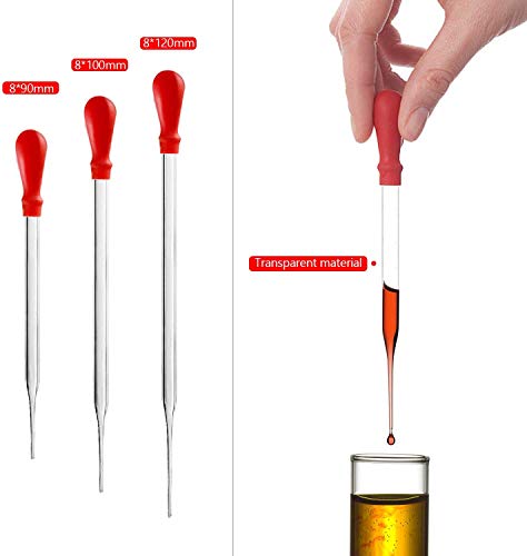 Glass Graduated Cylinder Set 5ml 10ml 50ml 100ml Measuring Cylinder with 3 Droppers, Glass Rod and 2 Brushes - Thumbnail 5