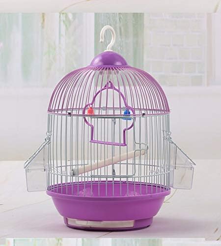 Amazon Co Jp 小さな丸い鳥のケージパールオウムの金属の鳥ケージ庭のアクセサリー屋外の装飾ホームペンダント Awsdc Color Purpura ホーム キッチン