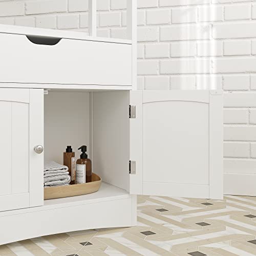 VASAGLE Bathroom Storage with Drawer, 23.6 x 11.8 x 48 inches