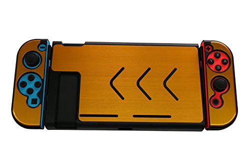 Aluminum Anti-scratch Dustproof Hard Back Protective Case Cover Shells for Nintendo Switch NS Console with Joy-Con Controller (Gold) - Thumbnail 5