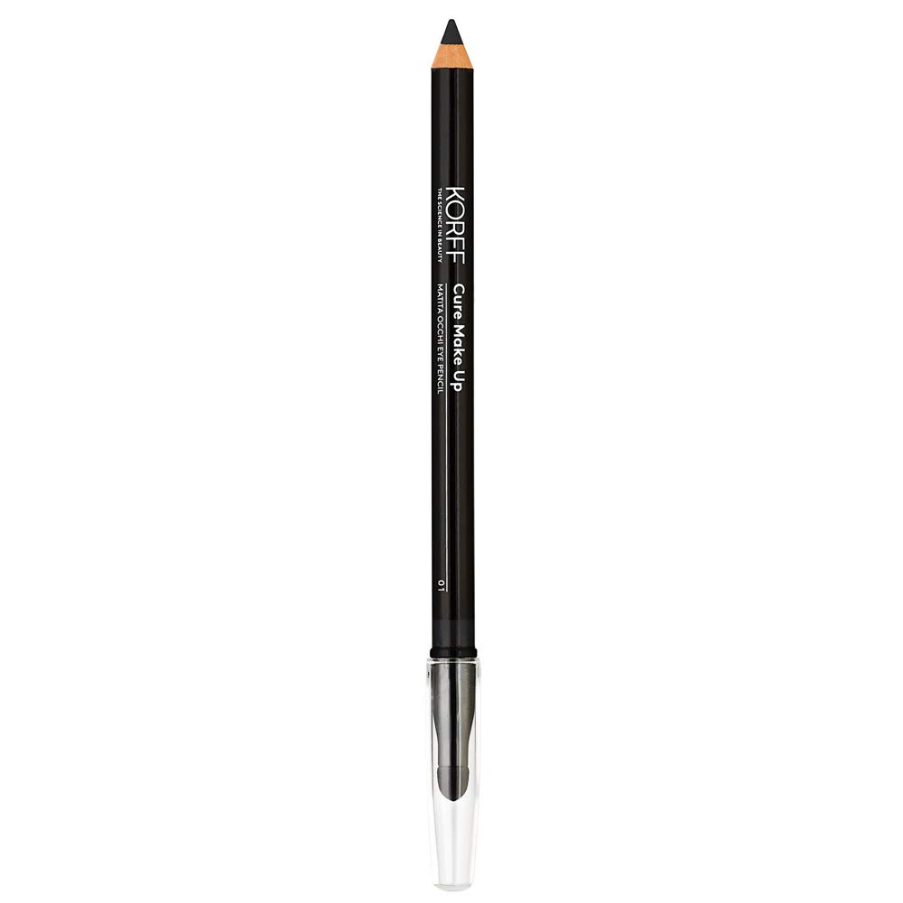 Korff Eye Care Soft Make Up Pencil with Shades for Infinite Shades, Medium Coverage, Defined and Intense Look, 01 Black