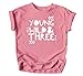 Young Wild and Three Girls 3rd Birthday Shirt for Toddler Girls Third Birthday Outfit Mauve Shirt 4T