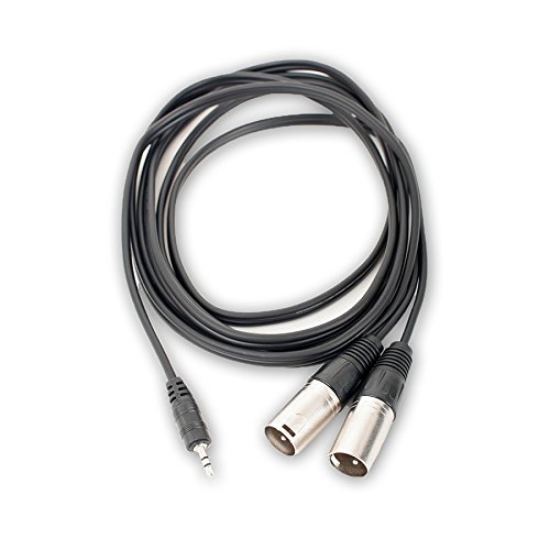 UPC 634654503978, AxcessAbles TRS18-DXLR402M Stereo Breakout Audio Cable, 3.5 mm Stereo TRS to Dual XLR Male Cable (6.5ft)