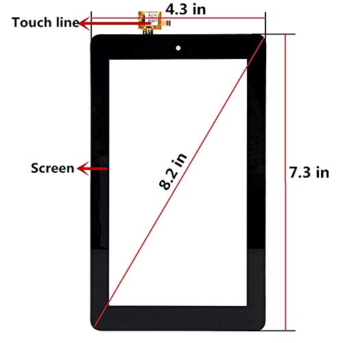 Touch Screen Digitizer Replacement Part for Fire 7 5th Generation 2015 Release SV98LN with Adhesive, Screen Protector, NO LCD (NOT for 5th Kids Edition)