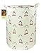 HUNRUNG Laundry Hamper,Large Canvas Fabric Lightweight Storage Basket Toy Organizer Dirty Clothes Collapsible Waterproof for College Dorms, Children Bedroom,Bathroom (Round-Pink-Unicorn)