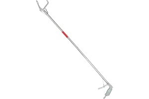 FONDOTIN Folding Snake Catcher Clamp with Lock Stainless Steel 1.2m Practical Safe Snake Trap Tool for Reptile Handling