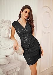 GRACE KARIN Women's Black Sequin Dress Sexy Sparkly