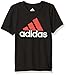 adidas Boys' Little Short Sleeve Logo Tee Shirt, Caviar Black, 6