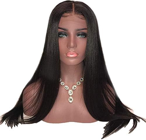 HTOYM Sexy Silky Straight Lace Front Human Hair Wigs With Baby Hair Natural Hairline Bleached Hair,Natural Color,18inches