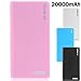 20000mAh USB External Battery Backup Power Bank for Tablet PC Smart Phone iPhone Samsung BlakBerry Nokia HTC MP3 MP4 Pink