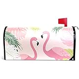 senya Home Garden Cute Tropical Flamingos Pattern Magnetic Mailbox Cover Standard