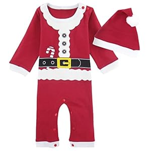 MOMBEBE COSLAND Monos para Bebé Niños Disfraz Navidad de Manga Larga 100% Algodón