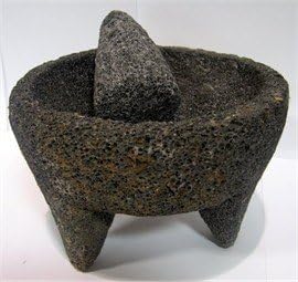 Molcajete de Piedra Negra/Black Stone Mortar & Pestle Molcajete