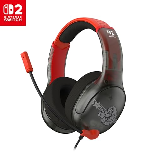 Turtle Beach Airlite Fit Auriculares con Cable para Juegos en Mario Star con Licencia Oficial para Todos los Nintendo Switch: microfono abatible y silenciable, Orejeras de Comodidad Superior