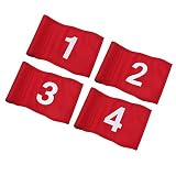 KINGTOP Numbered Golf Flag with Tube Inserted, All 8" L x 6", Putting Green Flags for Yard, 420D Nylon Mini Pin Flags