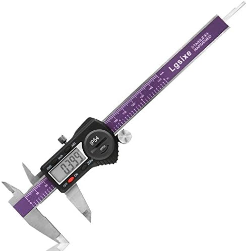 Lgsixe Electronic Digital Vernier Caliper Inch/Metric Conversion 0-6 Inch/150 mm Stainless Steel Body Red/Black Extra Large LCD Screen Auto Off Featured Measuring Tool -purple