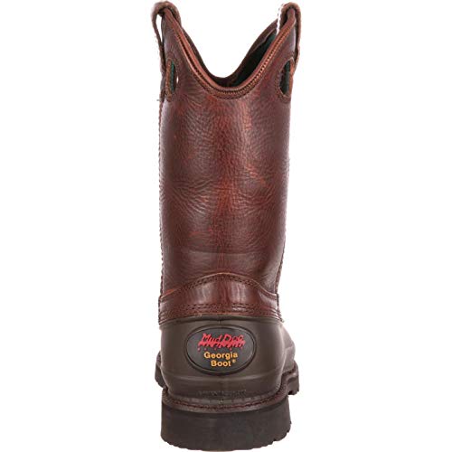Georgia Men's Pull-On Mud Dog Steel Toe Comfort Core Work Boot ,Brown Natural,9 M - Thumbnail 3